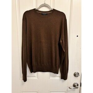 Banana Republic Men's Cashmere Silk  Sweater Large chocolate Brown Crew Neck